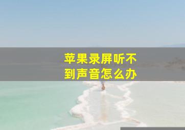 苹果录屏听不到声音怎么办