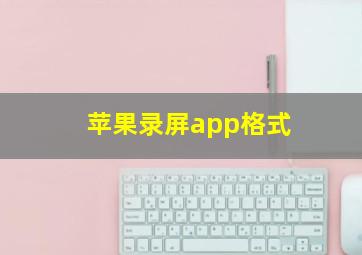 苹果录屏app格式