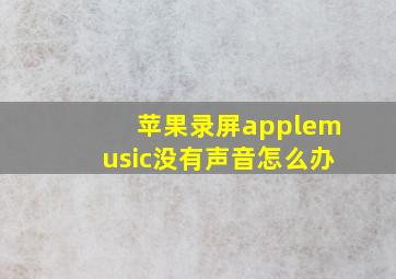 苹果录屏applemusic没有声音怎么办