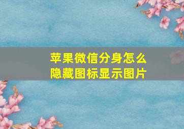 苹果微信分身怎么隐藏图标显示图片