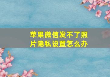 苹果微信发不了照片隐私设置怎么办