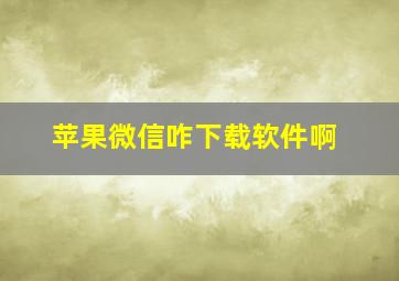 苹果微信咋下载软件啊