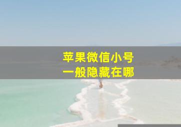 苹果微信小号一般隐藏在哪