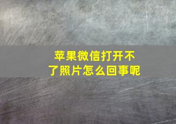 苹果微信打开不了照片怎么回事呢