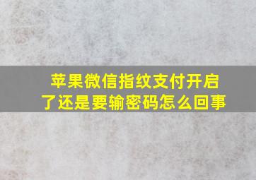 苹果微信指纹支付开启了还是要输密码怎么回事