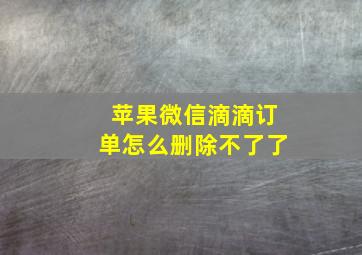 苹果微信滴滴订单怎么删除不了了