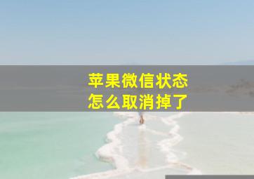 苹果微信状态怎么取消掉了