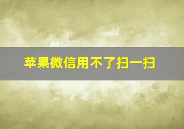 苹果微信用不了扫一扫