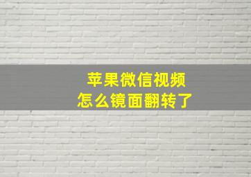 苹果微信视频怎么镜面翻转了