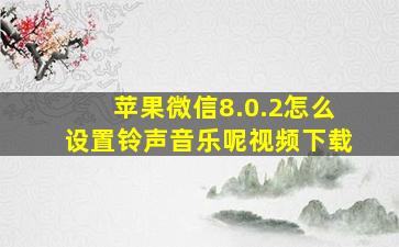 苹果微信8.0.2怎么设置铃声音乐呢视频下载