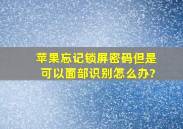 苹果忘记锁屏密码但是可以面部识别怎么办?