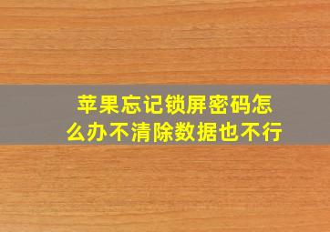 苹果忘记锁屏密码怎么办不清除数据也不行