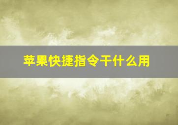 苹果快捷指令干什么用