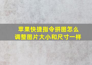 苹果快捷指令拼图怎么调整图片大小和尺寸一样