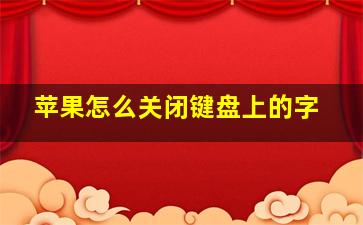 苹果怎么关闭键盘上的字