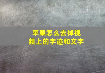 苹果怎么去掉视频上的字迹和文字