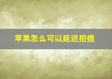 苹果怎么可以延迟拍摄