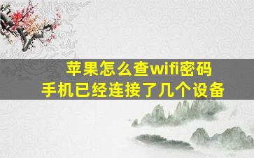 苹果怎么查wifi密码手机已经连接了几个设备