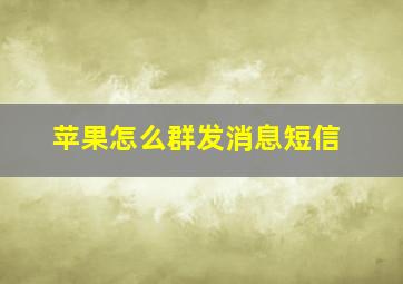 苹果怎么群发消息短信