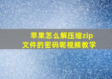 苹果怎么解压缩zip文件的密码呢视频教学