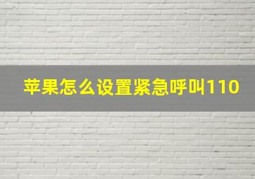 苹果怎么设置紧急呼叫110