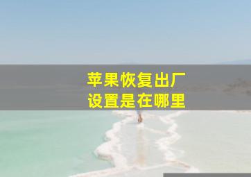 苹果恢复出厂设置是在哪里