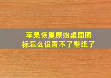 苹果恢复原始桌面图标怎么设置不了壁纸了