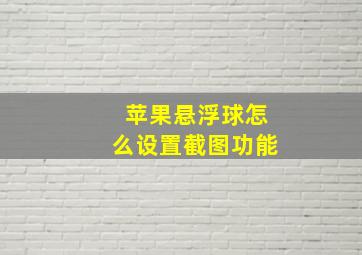 苹果悬浮球怎么设置截图功能