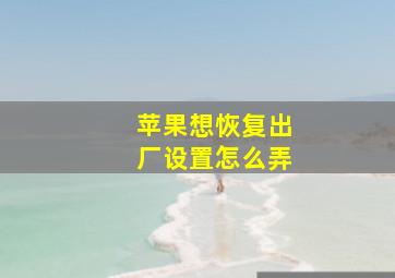 苹果想恢复出厂设置怎么弄