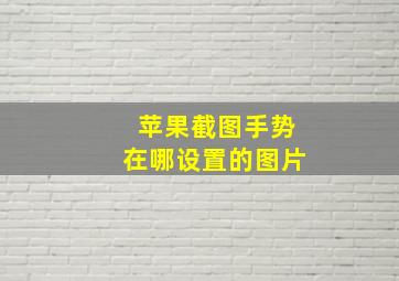 苹果截图手势在哪设置的图片