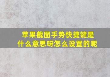 苹果截图手势快捷键是什么意思呀怎么设置的呢