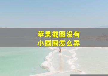 苹果截图没有小圆圈怎么弄