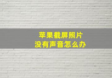 苹果截屏照片没有声音怎么办