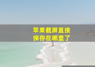 苹果截屏直接保存在哪里了