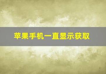 苹果手机一直显示获取