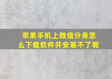 苹果手机上微信分身怎么下载软件并安装不了呢