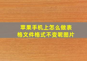 苹果手机上怎么做表格文件格式不变呢图片