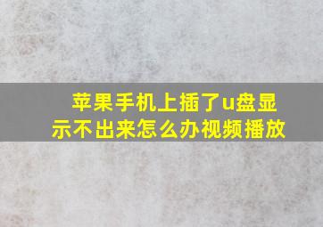 苹果手机上插了u盘显示不出来怎么办视频播放