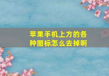 苹果手机上方的各种图标怎么去掉啊