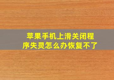 苹果手机上滑关闭程序失灵怎么办恢复不了