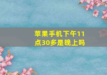 苹果手机下午11点30多是晚上吗