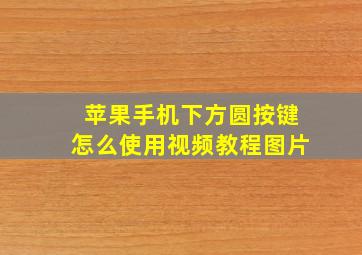 苹果手机下方圆按键怎么使用视频教程图片