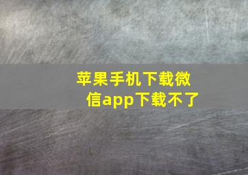 苹果手机下载微信app下载不了