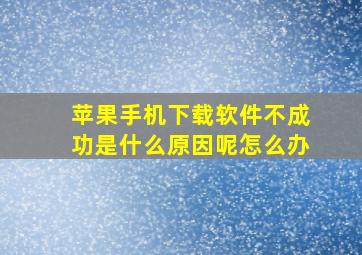 苹果手机下载软件不成功是什么原因呢怎么办