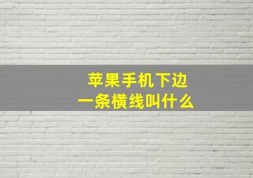 苹果手机下边一条横线叫什么