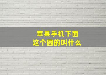 苹果手机下面这个圆的叫什么