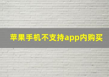 苹果手机不支持app内购买