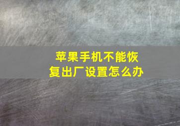 苹果手机不能恢复出厂设置怎么办