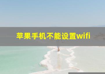 苹果手机不能设置wifi