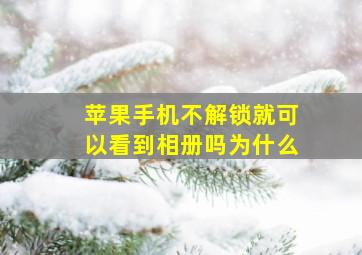 苹果手机不解锁就可以看到相册吗为什么